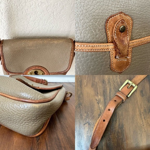 Vintage DOONEY & BOURKE Crossbody Bag Taupe USA MADE (L 8" x W 3" x H 9") - Picture 8 of 13